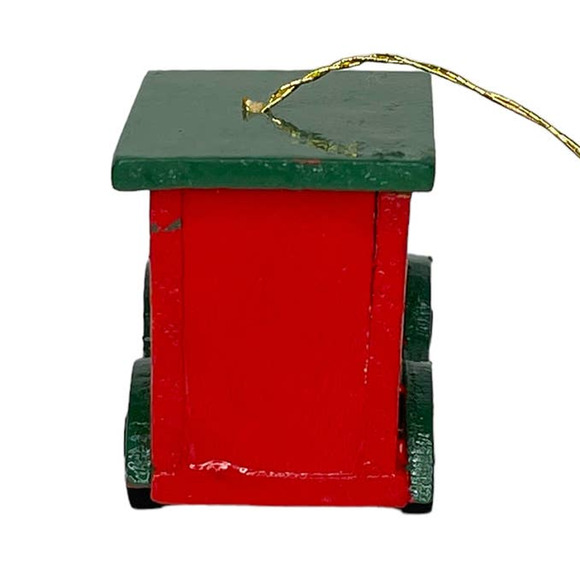 Vintage Wooden Truck Red and Green Christmas Ornament - Picture 6 of 8